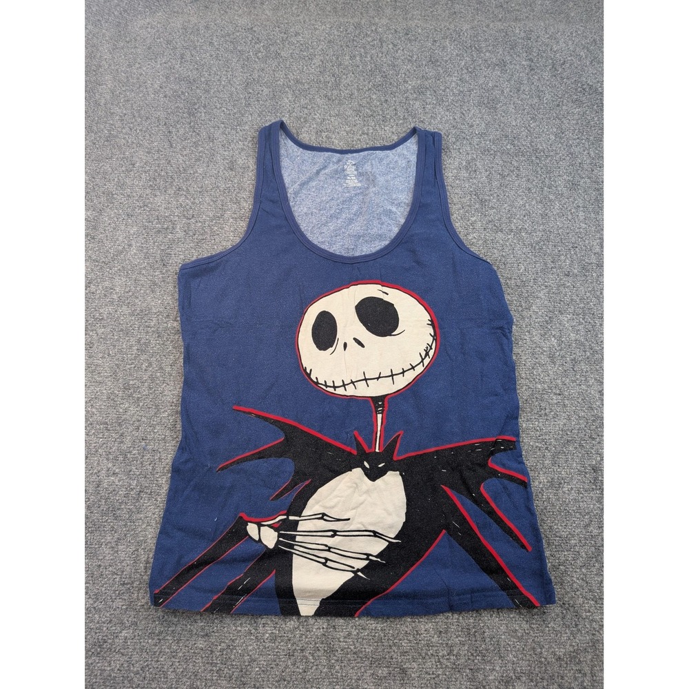 Nightmare Before Christmas Shirt Womens XL Blue Jack Skellington Tank Top Disney